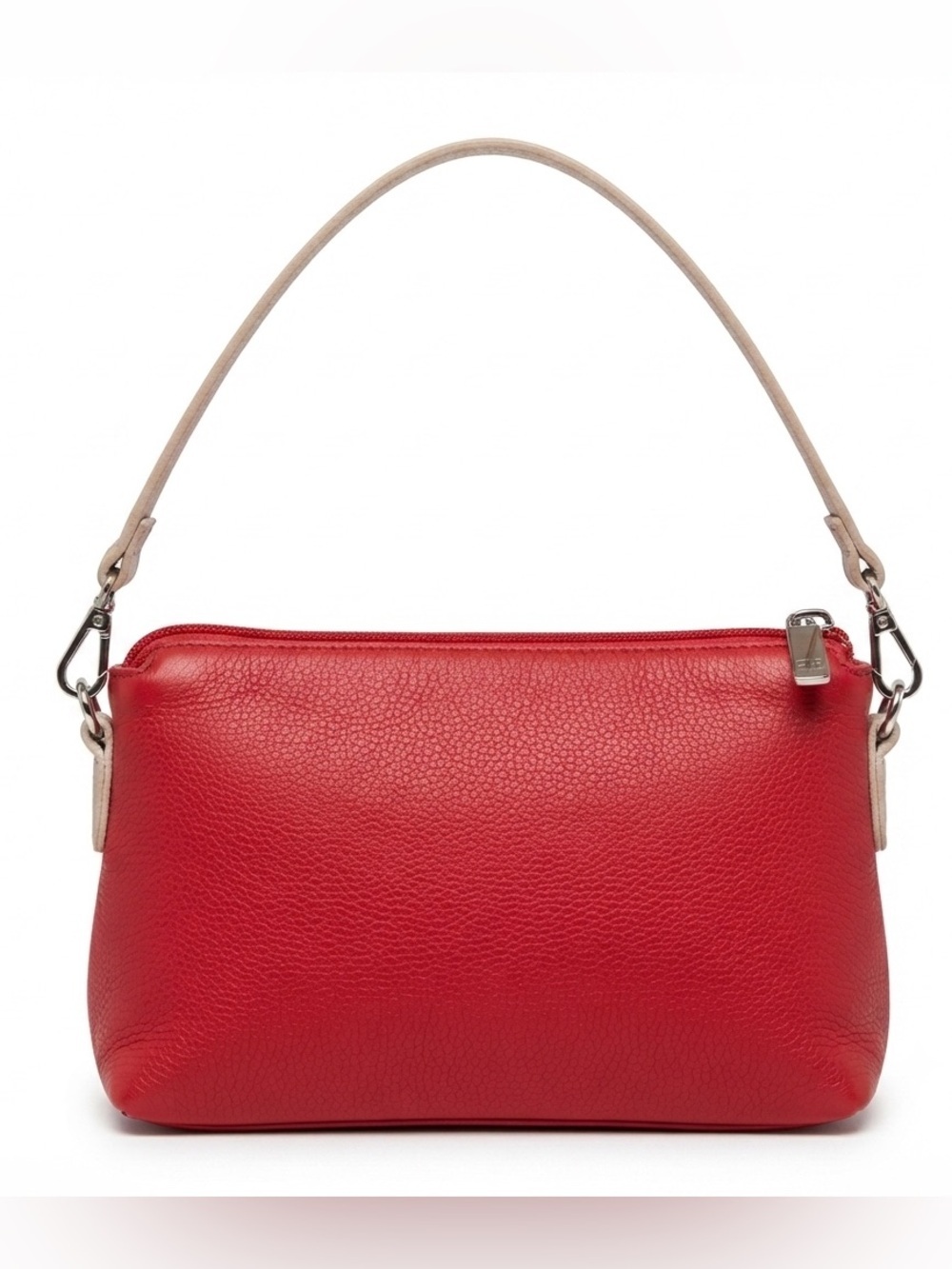 Danier Red and Cream Leather Shoulder Hand Bag